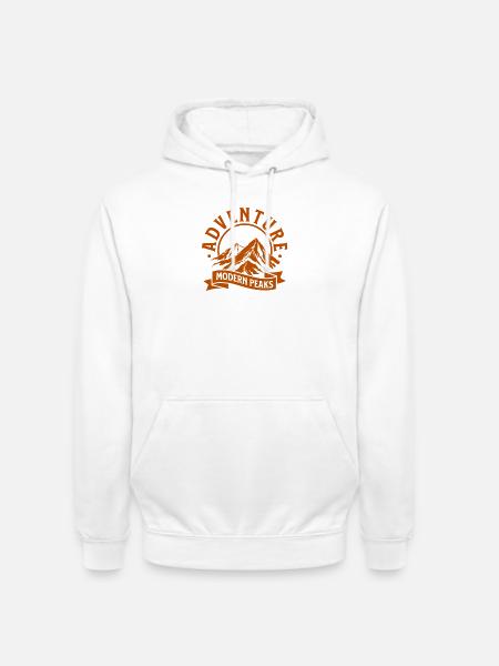 Moderne Bergabenteuer Peaks - Unisex Hoodie - Weiß