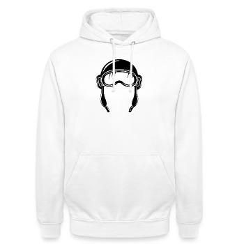 Cagoule d’aviateur - Sweat-shirt à capuche unisexe - blanc - Devant - AI Model Male 185 dark (185cm) & AI Model Female 172 dark (172cm)