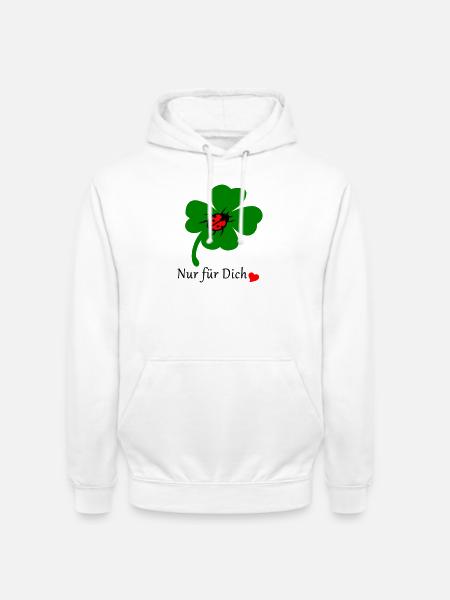 Shamrock with ladybug - Unisex Hoodie - white