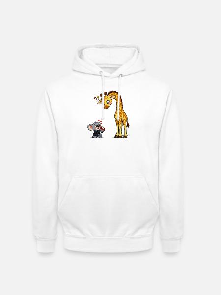 Love Giraffe and Koala T-shirt - Unisex Hoodie - white