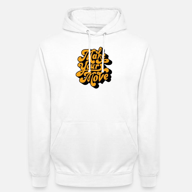 Make Your Move Retro Script - Unisex Hoodie - white