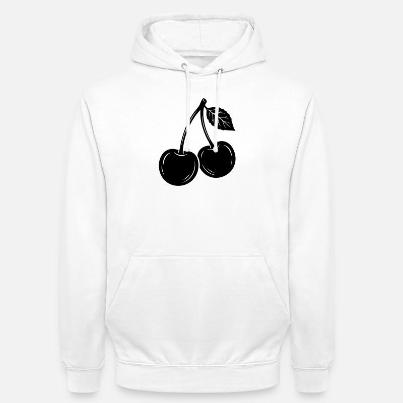 Cherry Pair Silhouette - Sweat-shirt à capuche unisexe - blanc