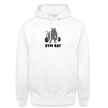 Muscular rat in comic style - Unisex Hoodie - white - Front - AI Model Male 185 dark (185cm) & AI Model Female 172 dark (172cm)
