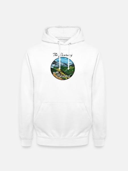 Die Reise ist die Belohnung - Unisex Hoodie - Weiß
