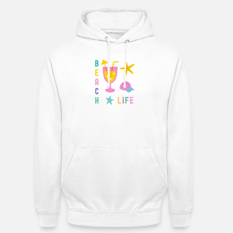 Vie de plage style été - Sweat-shirt à capuche unisexe - blanc