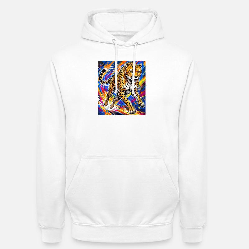 guépard - Sweat-shirt à capuche unisexe - blanc
