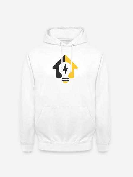 Electric Home Light Bulb Logo - Unisex Hoodie - white