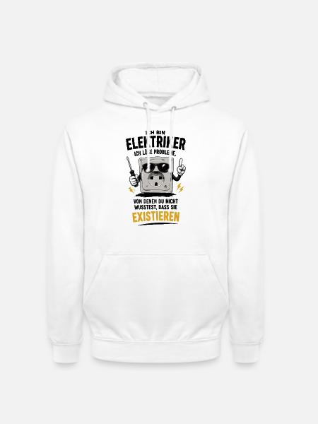 Elektriker Humor mit Power - Unisex Hoodie - Weiß