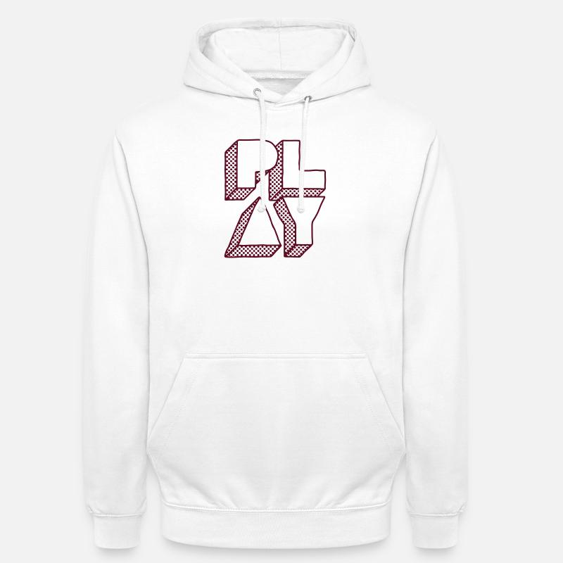 Press Play - Sweat-shirt à capuche unisexe - blanc