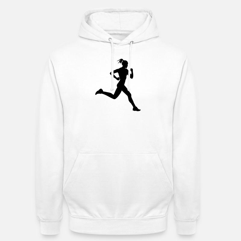 Läuferin oder Läuferin beim Laufen - Unisex Hoodie - Weiß