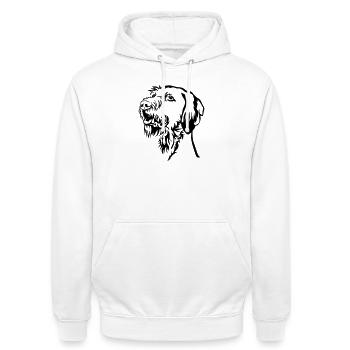 Magyar Vizsla Kopf - Unisex Hoodie - Weiß - Vorne - AI Model Male 185 dark (185cm) & AI Model Female 172 dark (172cm)