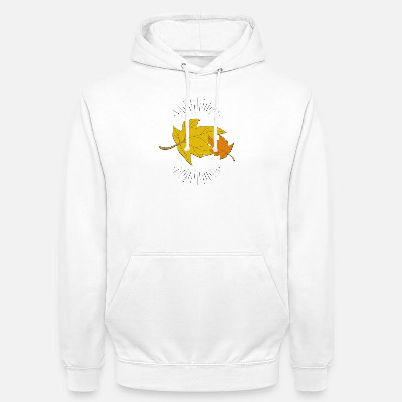 Herbstblatt mit Strahlen - Unisex Hoodie - Weiß