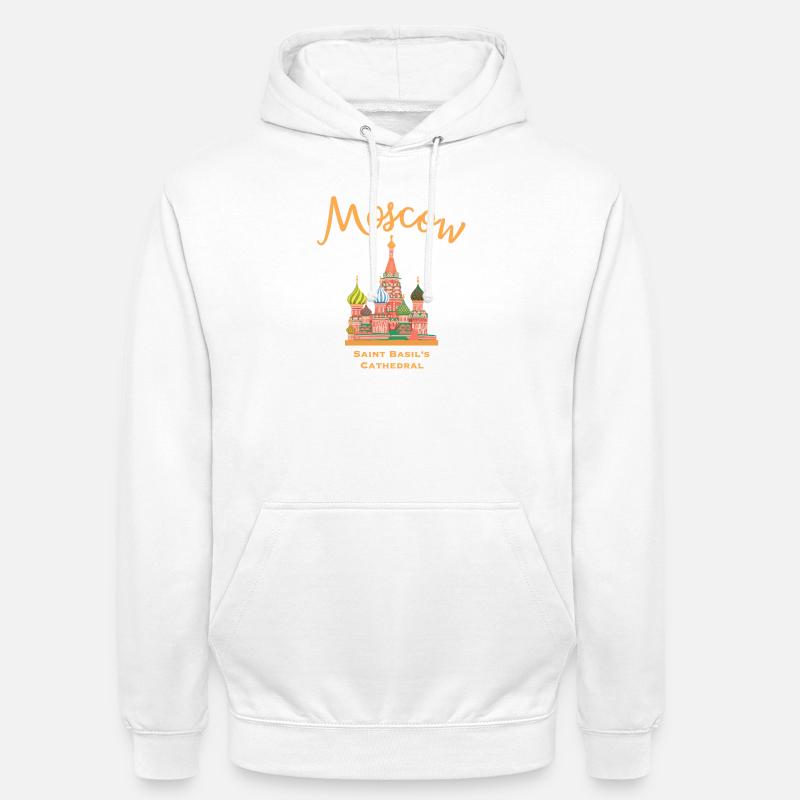 Moscou, cathédrale Saint-Basile, dessin marquant - Sweat-shirt à capuche unisexe - blanc