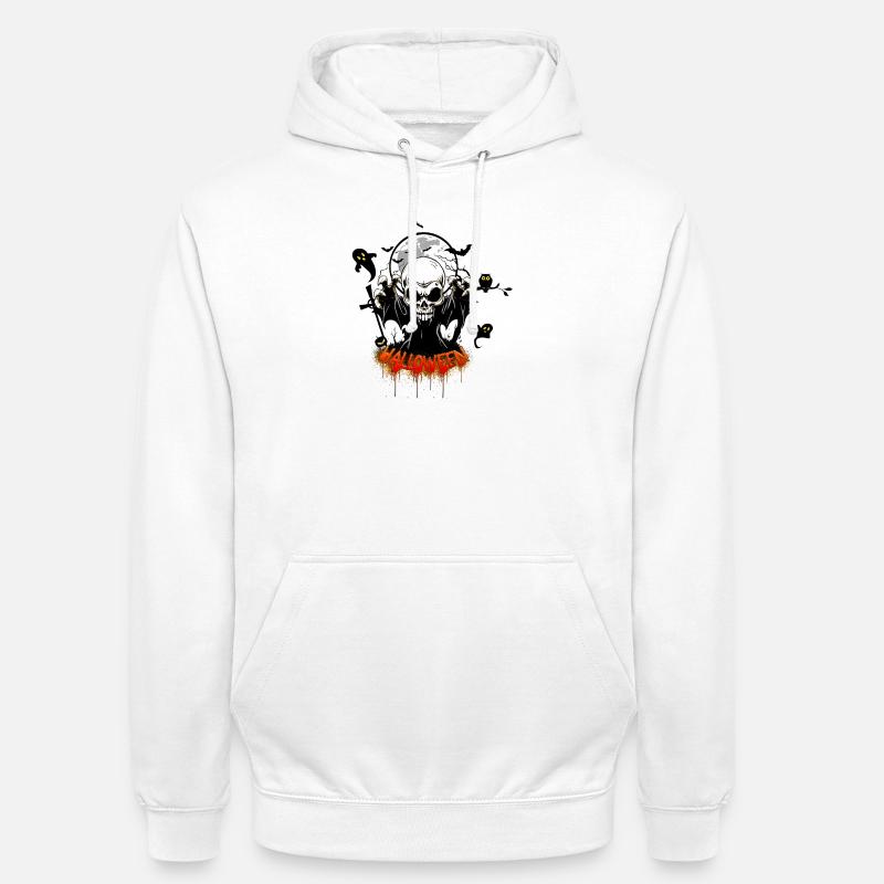 Skull with sharp teeth - Unisex Hoodie - white