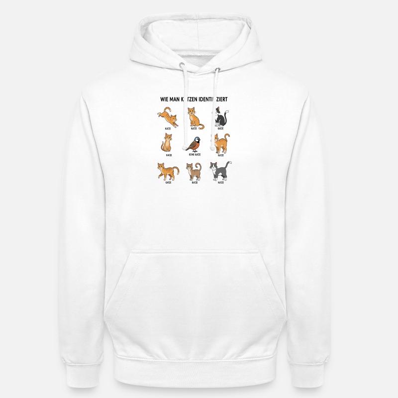 Guide d’identification des chats - Sweat-shirt à capuche unisexe - blanc