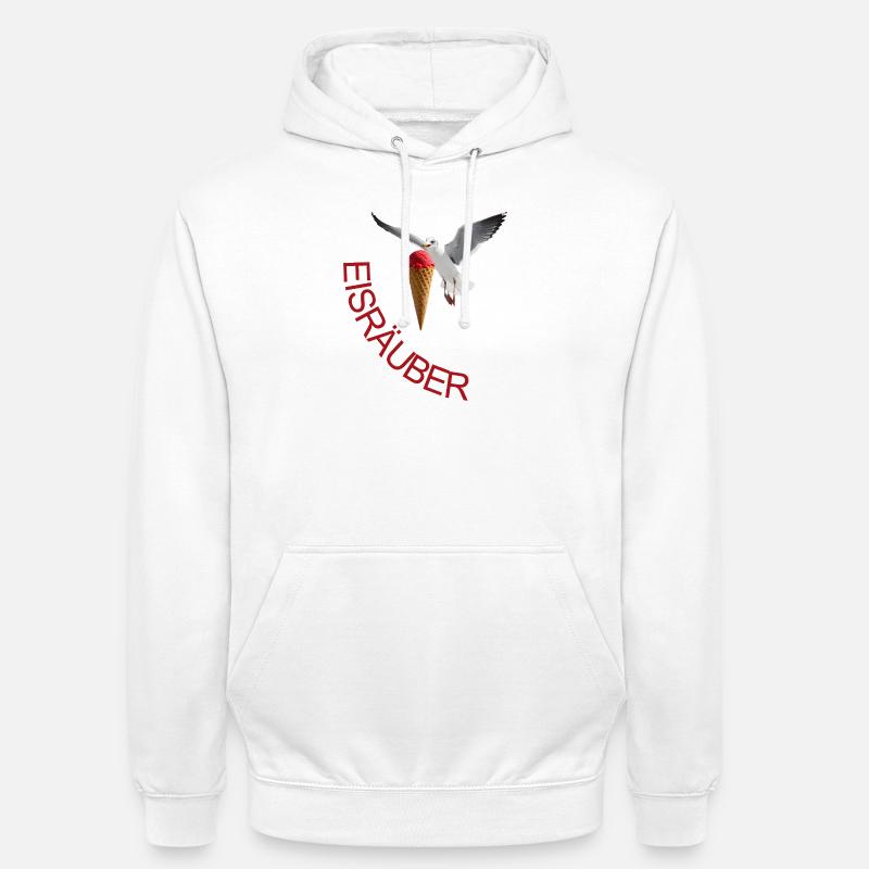 Möwe mit Eiscreme Eisräuber - Sweat-shirt à capuche unisexe - blanc