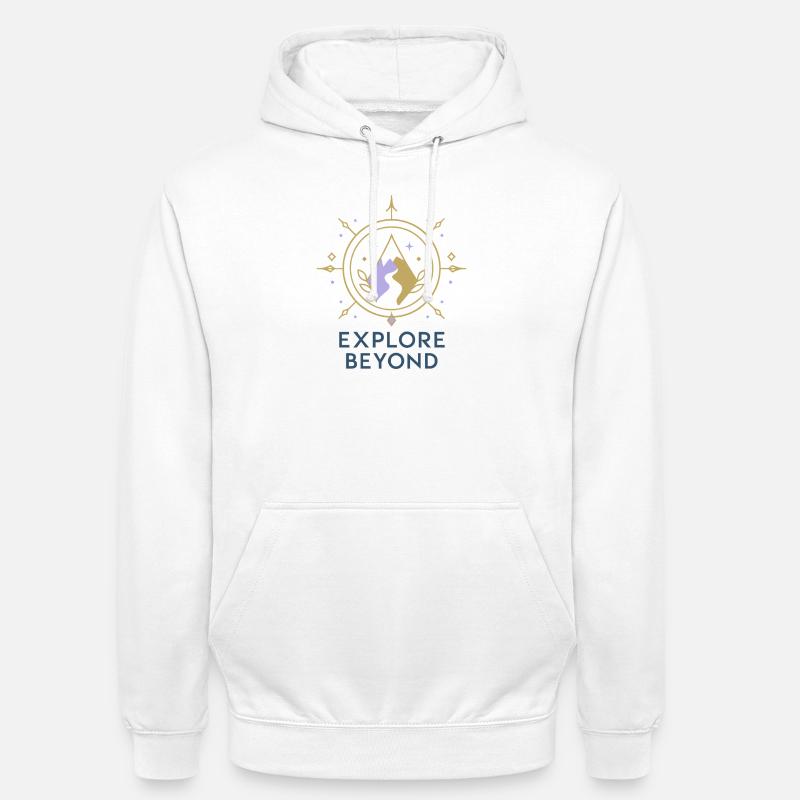 Explore Beyond Compass - Unisex Hoodie - white