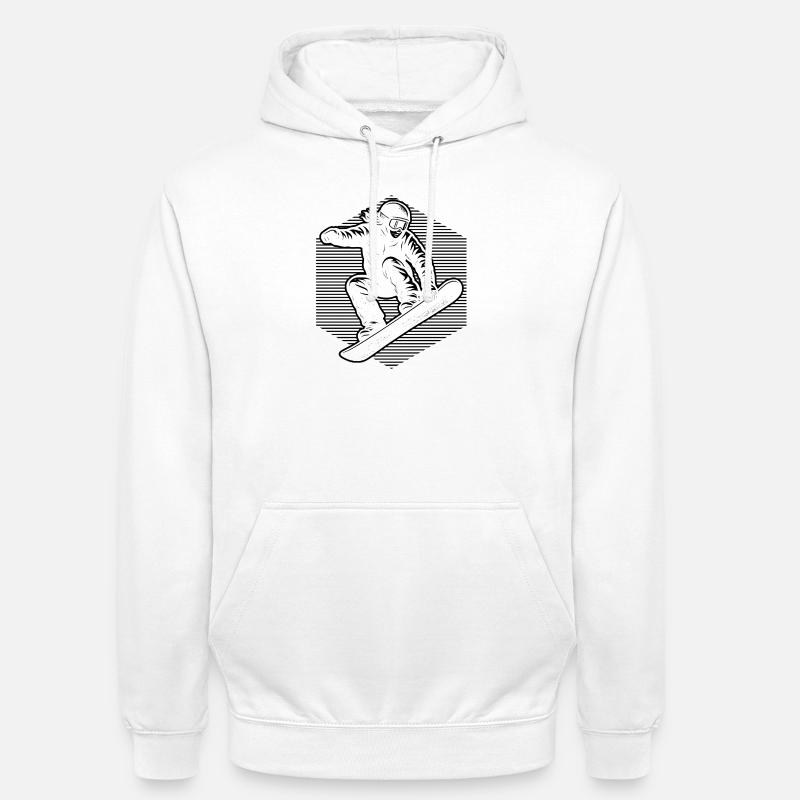 Conception de snowboarder - Sweat-shirt à capuche unisexe - blanc