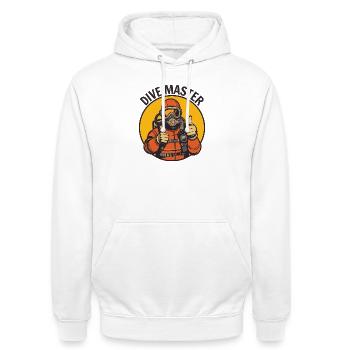 Tauchmeister-Taucher - Unisex Hoodie - Weiß - Vorne - AI Model Male 185 dark (185cm) & AI Model Female 172 dark (172cm)