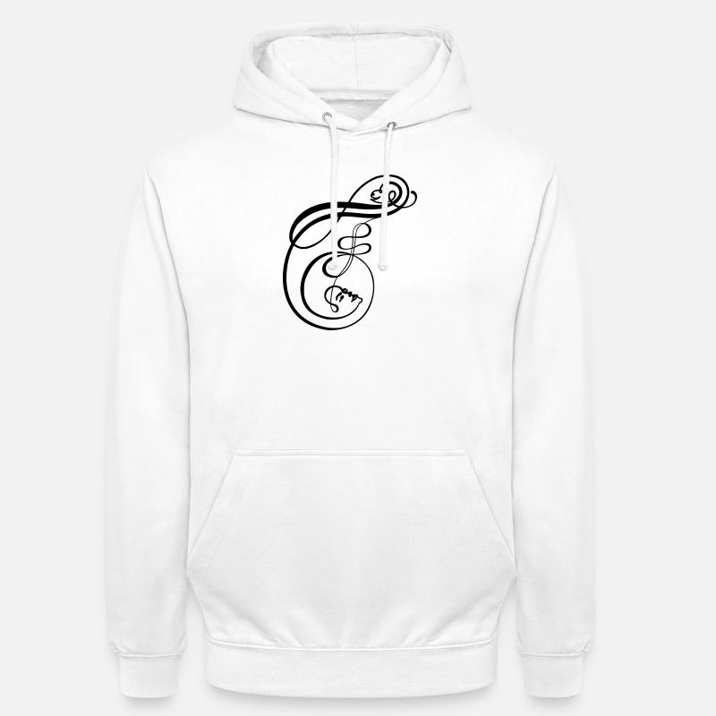 Faces de la calligraphie en forme de lettre F - Sweat-shirt à capuche unisexe - blanc