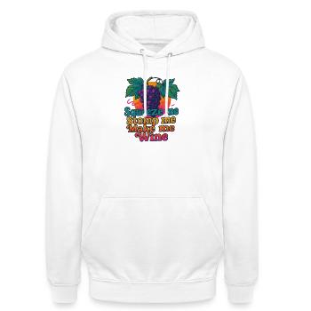 Grapes Squeeze Stomp Make Wine - Unisex Hoodie - white - Front - AI Model Male 185 dark (185cm) & AI Model Female 172 dark (172cm)