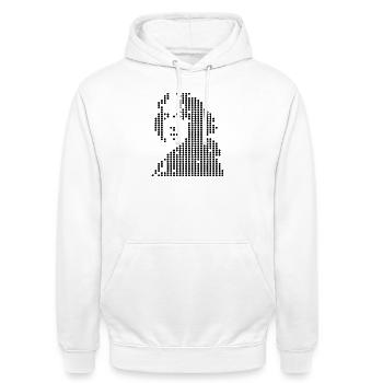 oscar wilde geometric portrait - Unisex Hoodie - white - Front - AI Model Male 185 dark (185cm) & AI Model Female 172 dark (172cm)