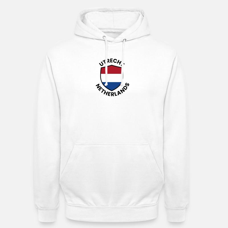 Bouclier d’Utrecht Drapeau des Pays-Bas - Sweat-shirt à capuche unisexe - blanc