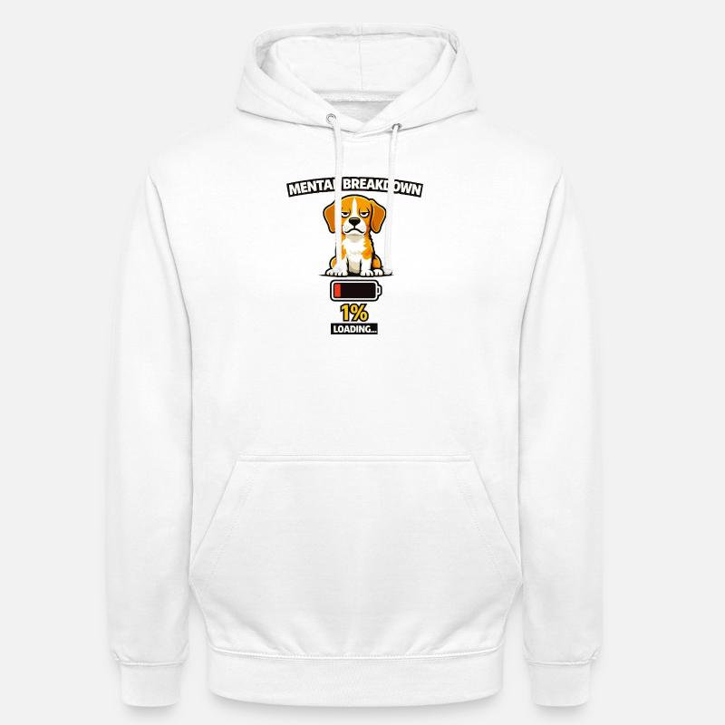Mental Breakdown Beagle Loading - Unisex Hoodie - white