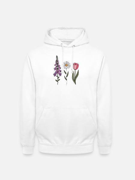 Foxglove-Daisy Tulip III - Unisex Hoodie - Weiß