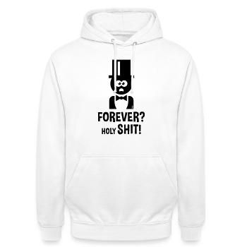 Bräutigam: Forever? Holy Shit! (Hochzeit JGA / B) - Unisex Hoodie - Weiß - Vorne - AI Model Male 185 dark (185cm) & AI Model Female 172 dark (172cm)