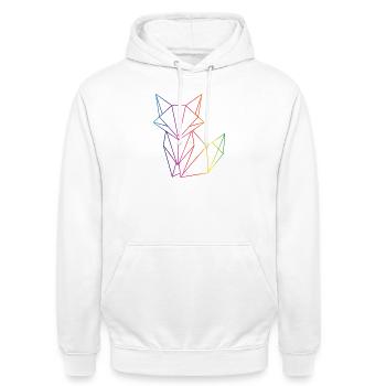 Fuchs Linien Geometrie modernes Motiv  - Unisex Hoodie - Weiß - Vorne - AI Model Male 185 dark (185cm) & AI Model Female 172 dark (172cm)