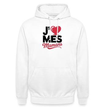 Aime_mes_mamans - Unisex Hoodie - white - Front - AI Model Male 185 dark (185cm) & AI Model Female 172 dark (172cm)