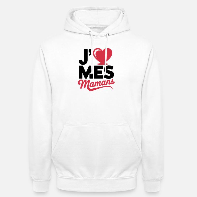 Aime_mes_mamans - Sweat-shirt à capuche unisexe - blanc