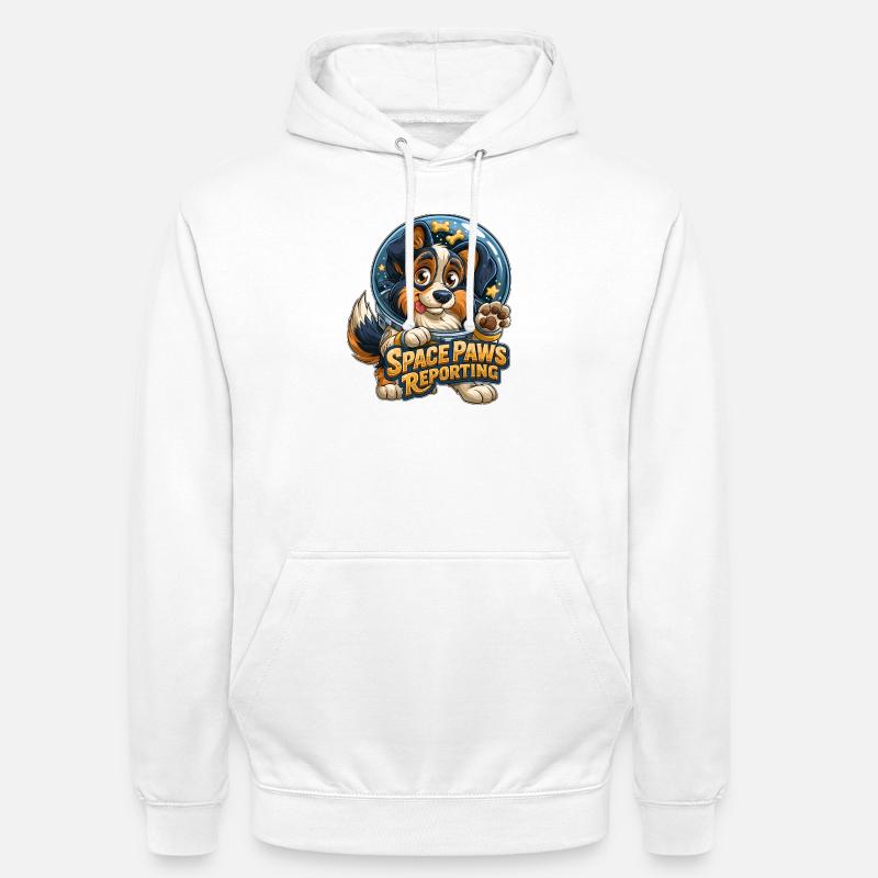 Cosmic Pup Space Paws Design - Unisex Hoodie - white