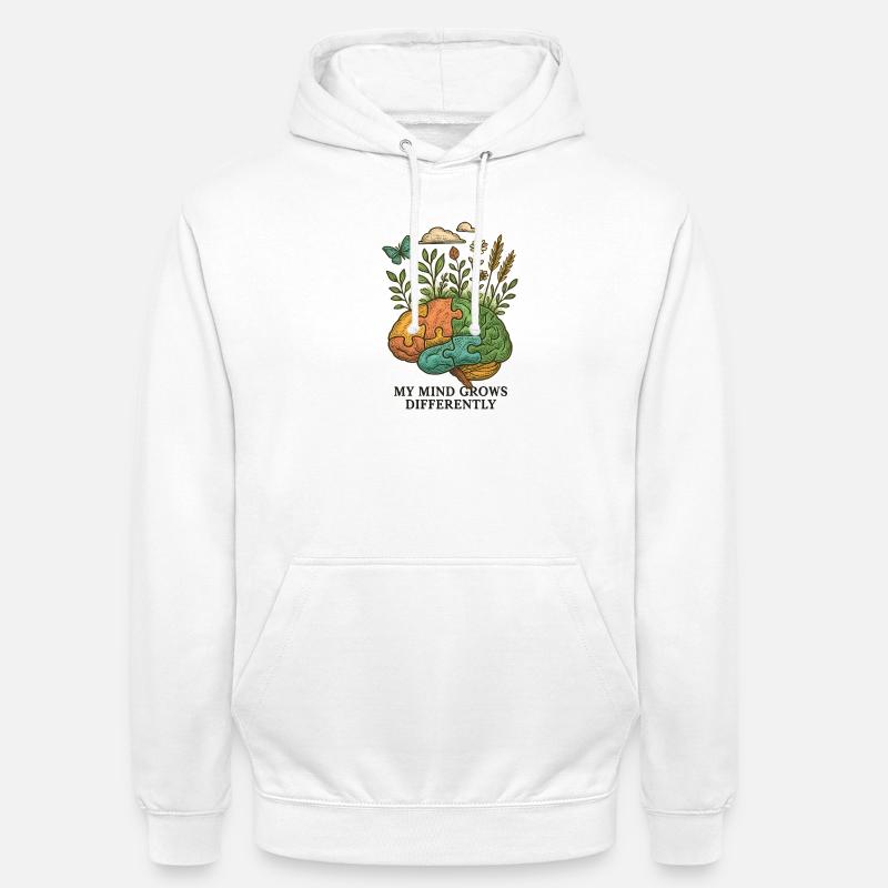 Brain grows differently - Unisex Hoodie - white