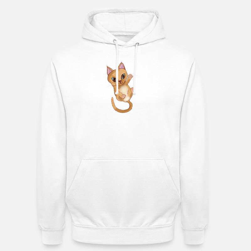Süßes orangefarbenes Kätzchen - Unisex Hoodie - Weiß