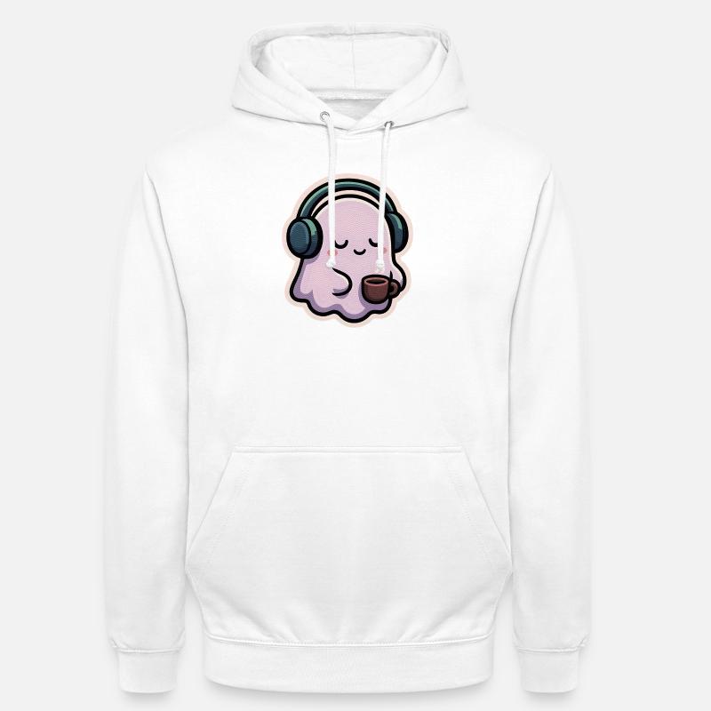 Entspannter Geist mit Kopfhörern und Kaffee - Unisex Hoodie - Weiß