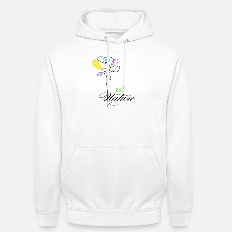 Fleurs colorées Bio Nature - Sweat-shirt à capuche unisexe - blanc