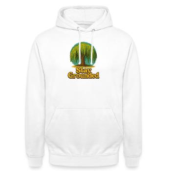 Reste Terre-Ancré, Saule - Sweat-shirt à capuche unisexe - blanc - Devant - AI Model Male 185 dark (185cm) & AI Model Female 172 dark (172cm)