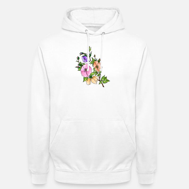 Fleur - Sweat-shirt à capuche unisexe - blanc
