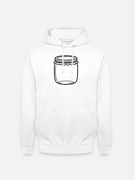 Jam Jar Outline - Unisex Hoodie - white
