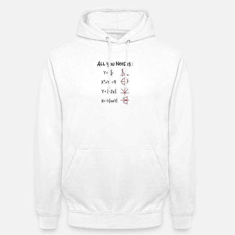 All you need is Love Math Trigonometric Functions - Unisex Hoodie - white