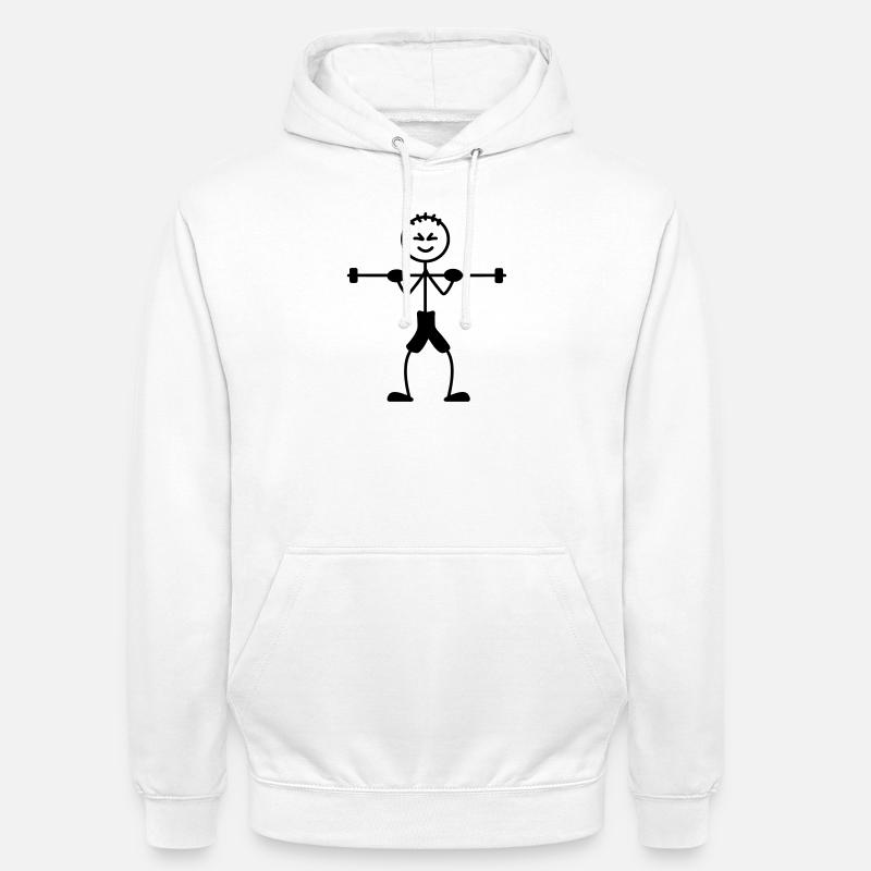 Musculation avec beaucoup de poids - Sweat-shirt à capuche unisexe - blanc