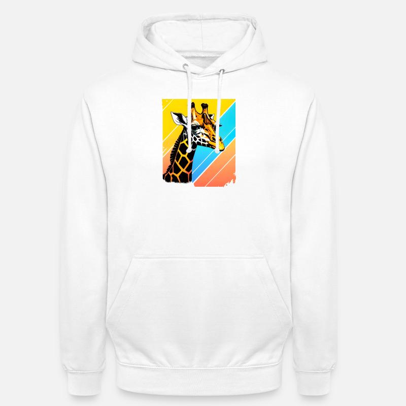 Giraffe Pop Art Farbgeometrie - Unisex Hoodie - Weiß