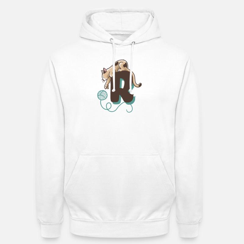 Katze Buchstabe R - Unisex Hoodie - Weiß