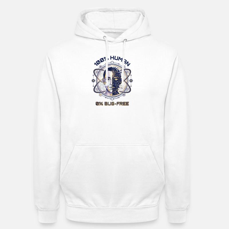 Human Glitch Code - Unisex Hoodie - white