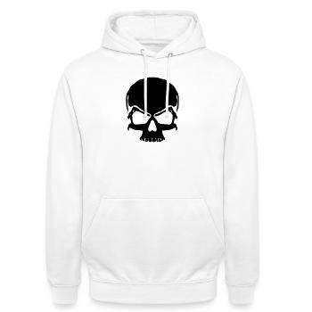 crâne de pirate crâne - Sweat-shirt à capuche unisexe - blanc - Devant - AI Model Male 185 dark (185cm) & AI Model Female 172 dark (172cm)