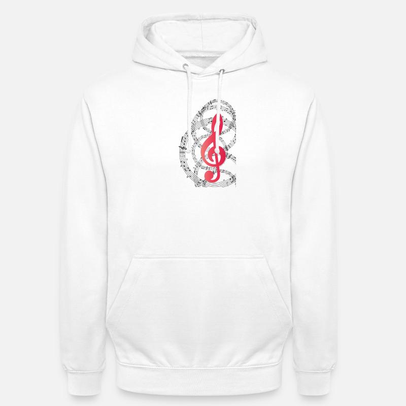 Clé de musique - Sweat-shirt à capuche unisexe - blanc