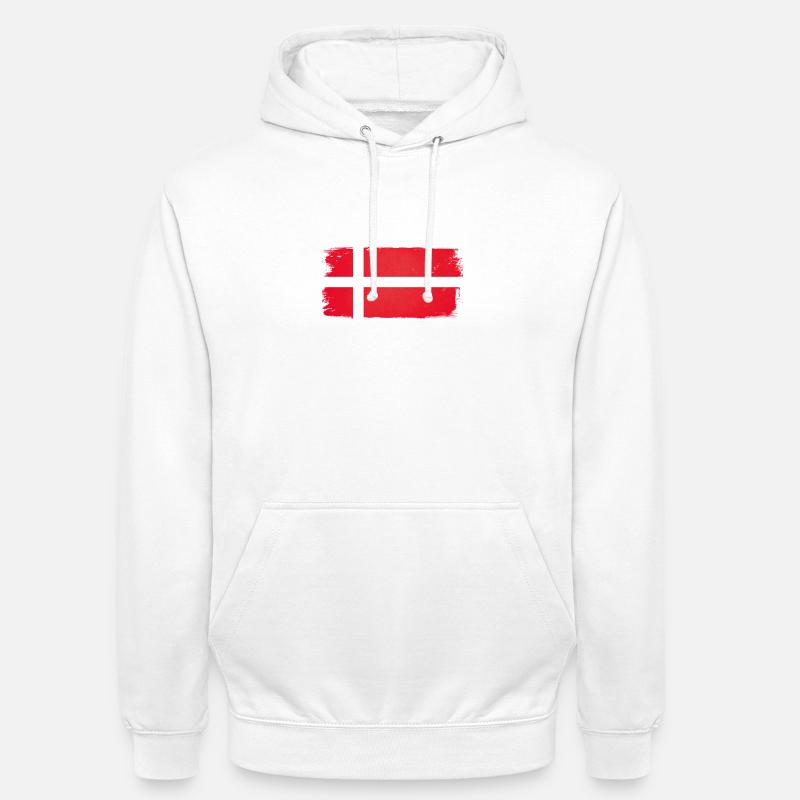 Danemark drapeau Danemark - Sweat-shirt à capuche unisexe - blanc