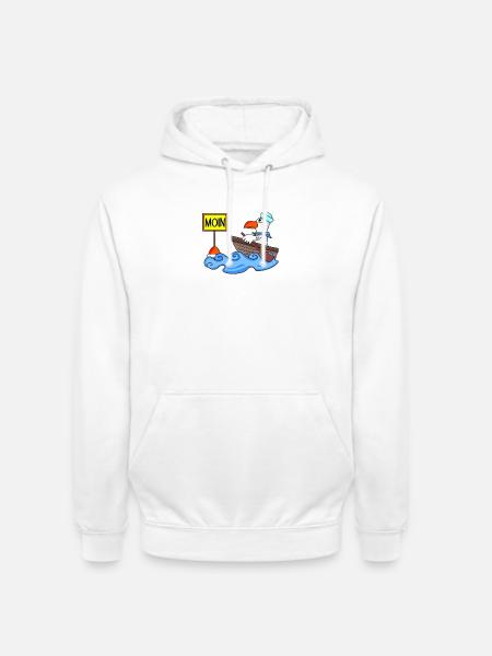 Moin Seemann Möwe Seemöwe Boot - Unisex Hoodie - Weiß